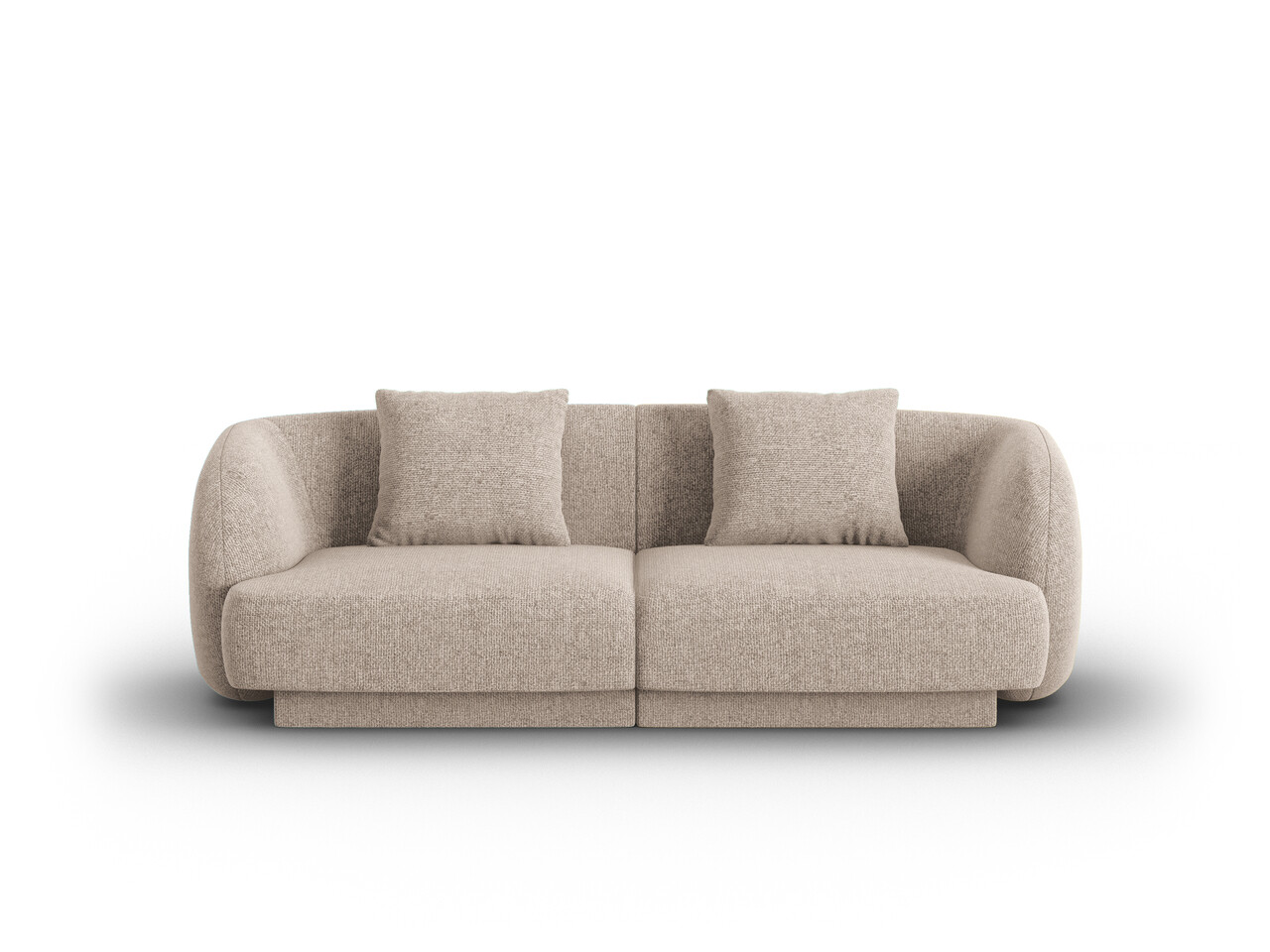 Canapea 2 locuri, Tulum, Cosmopolitan Design, 180x90x70 cm, tesatura chenille, bej - imagine 6
